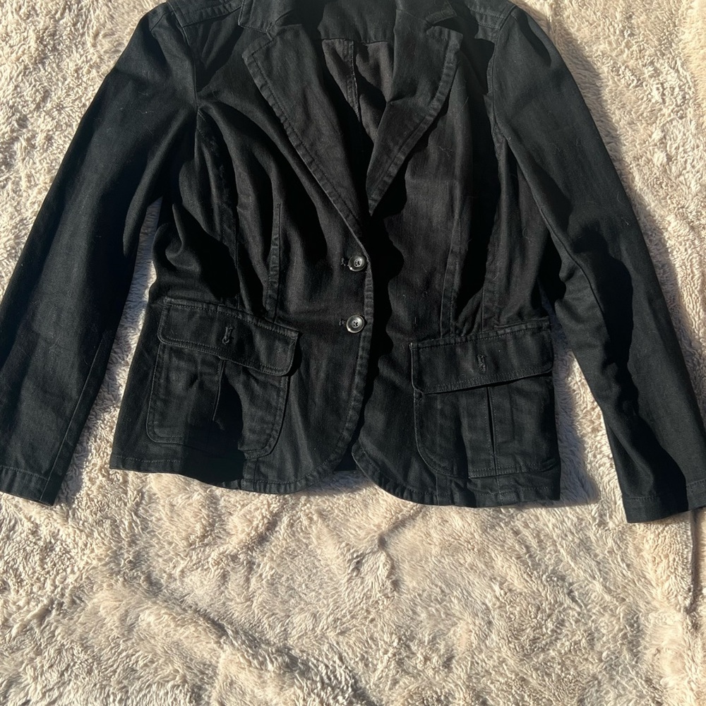 Soft black Eddie Bauer button up jacket XL